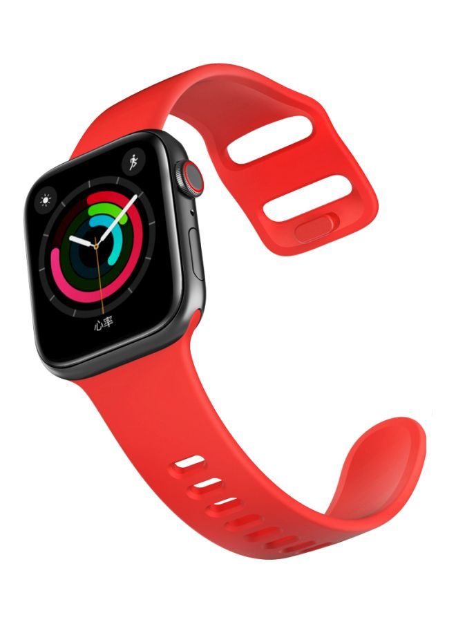 NIBEMINENT Replacement Band For Apple Watch Series 5/4/3/2/1 44/42mm Red - Image 2