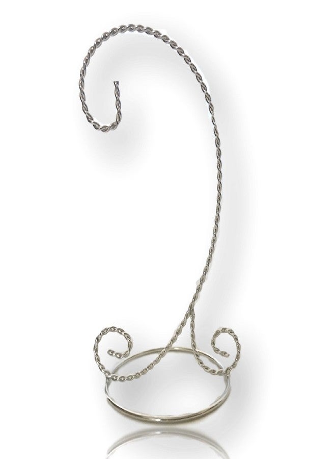 BANBERRY DESIGNS Silver Christmas Ornament Stands - Set of 4 - Ornament Displayers - Holders for Ornaments - Chrome Twisted Wire Display Stands - Craft Supply - 9" Tall - Image 2