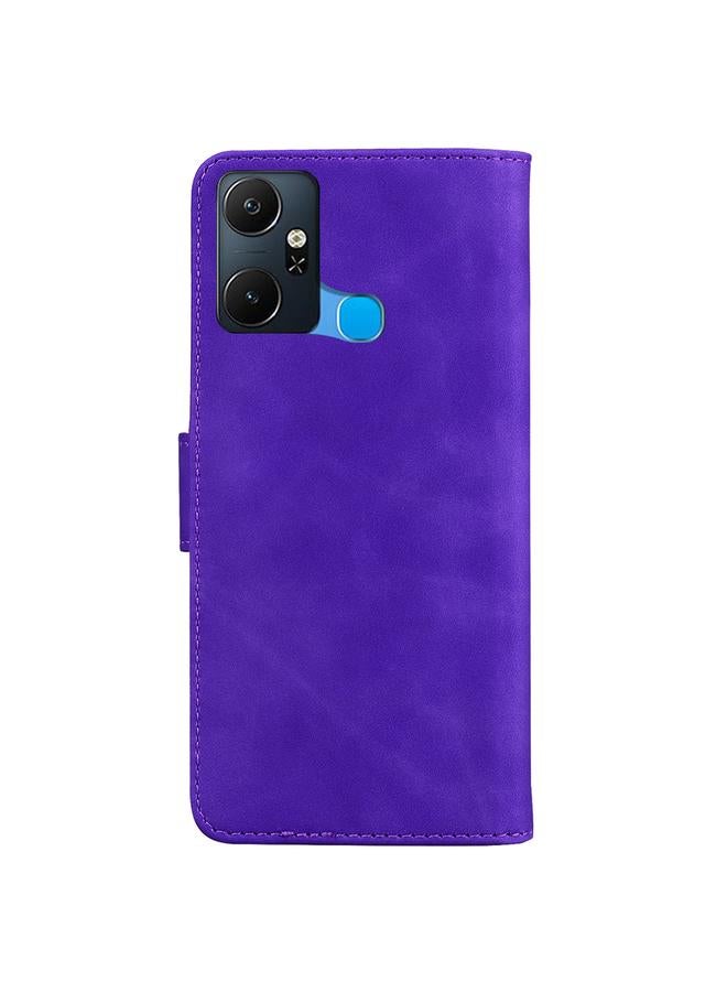Zaboon Case For Infinix Smart 6 Plus Skin Feel Pure Color Flip Leather Phone Case - Image 3
