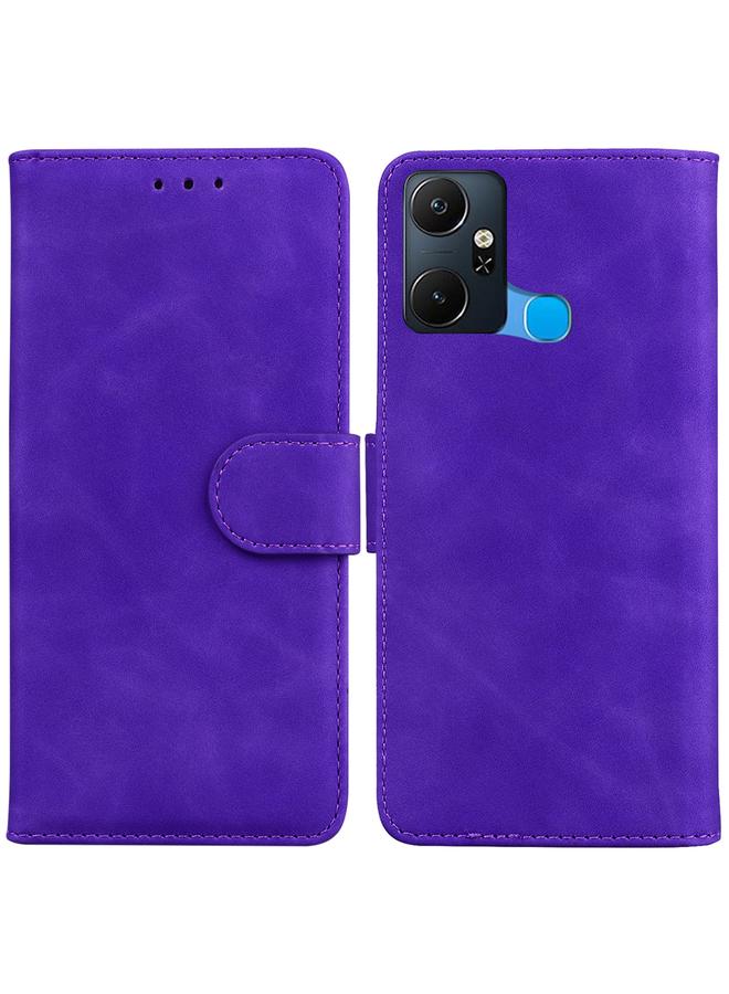 Zaboon Case For Infinix Smart 6 Plus Skin Feel Pure Color Flip Leather Phone Case - Image 1