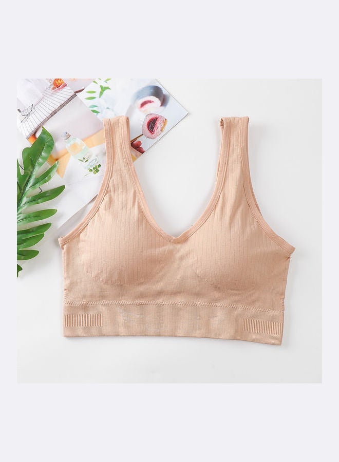 NIBEMINENT Skin-Friendly Seamless Elastic Bralette Beige  - Image 3