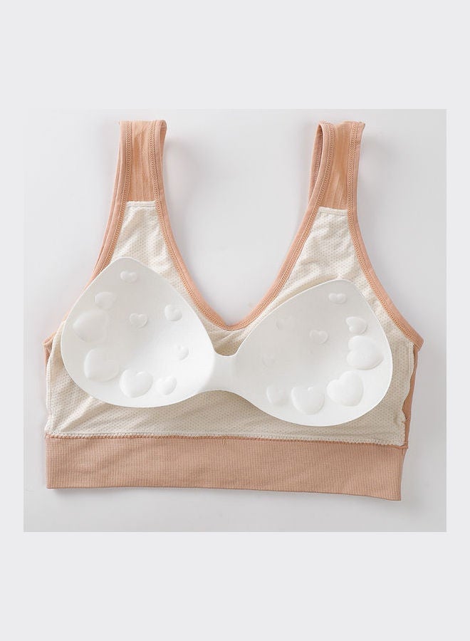 NIBEMINENT Skin-Friendly Seamless Elastic Bralette Beige  - Image 2