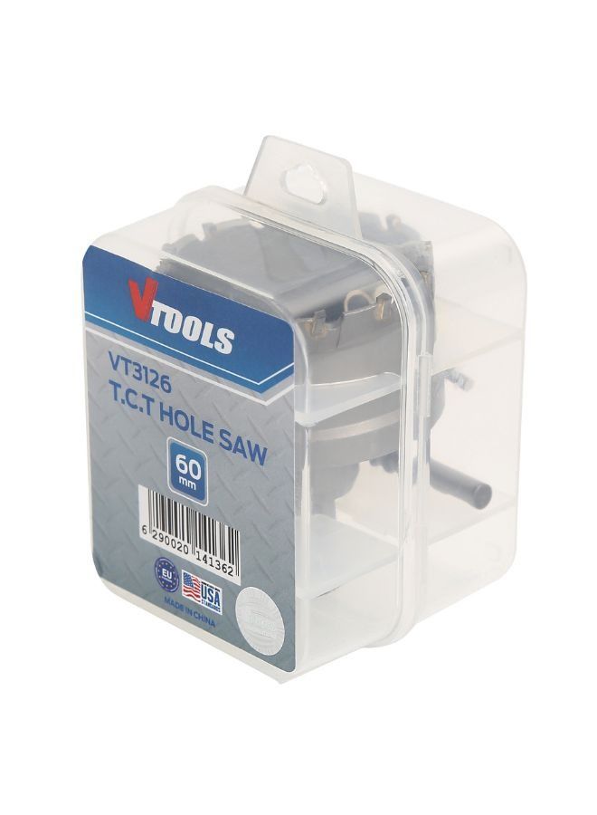VTOOLS 60mm TCT Hole Saw Cutter with Pilot Drill Bit - Image 2