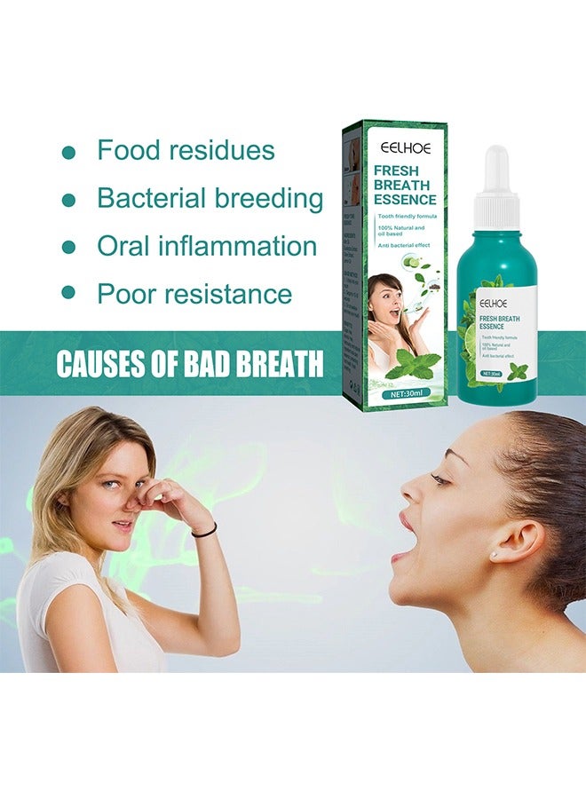 EELHOE Fresh Breath Essence Tooth Friendly Formula - Removes Mouth Odor Fresh Breath Oral Cleaning Care Essence 30ml - Image 2
