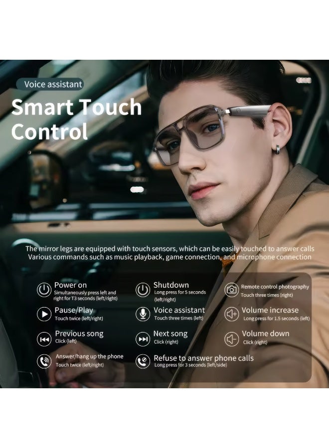 Smart Audio Glasses Wireless Bluetooth Glasses For Anti-blue Light Voice Assistant Listen Music Navigation Glasses  - Image 2