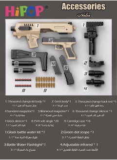 HIPOP Deformable Toy Gun with Soft Bullet,Safe Gun Toy with Shell Throwing Function,Toy Submachine Gun with Goggles and Sights,Educational Toy Model for Children  - Image 4