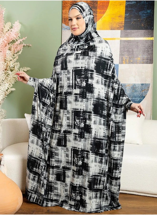 Zmurud Practical  Kuwaiti Jersey prayer dress  with headscarf from zmurud fashion  - Image 4