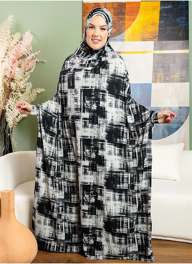 Zmurud Practical  Kuwaiti Jersey prayer dress  with headscarf from zmurud fashion  - Image 5