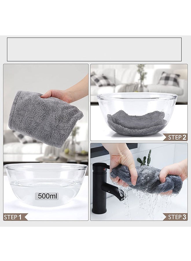 3 Packs Microfiber Hair Towel for Wet Hair Purple Blue Grey - Image 2
