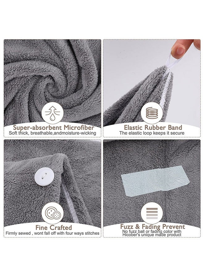 3 Packs Microfiber Hair Towel for Wet Hair Purple Blue Grey - Image 4