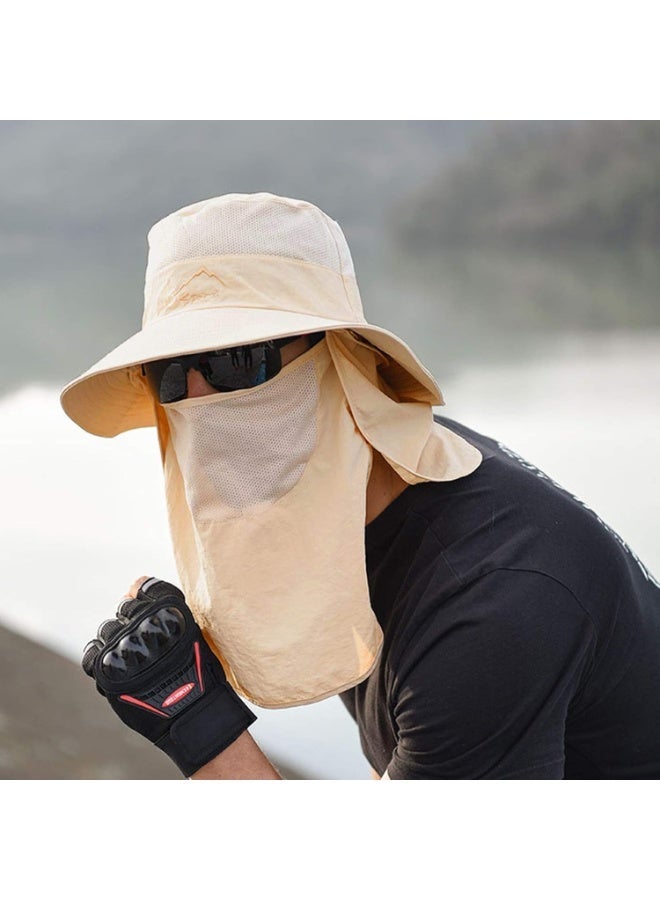 Moonmen Sun Hat for Men & Women, Fishing Hat Outdoor UV Sun Protection UPF 50+ Breathable Wide Brim Hat with Face Cover & Neck Flap - Image 4