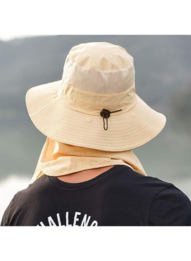 Moonmen Sun Hat for Men & Women, Fishing Hat Outdoor UV Sun Protection UPF 50+ Breathable Wide Brim Hat with Face Cover & Neck Flap - Image 2