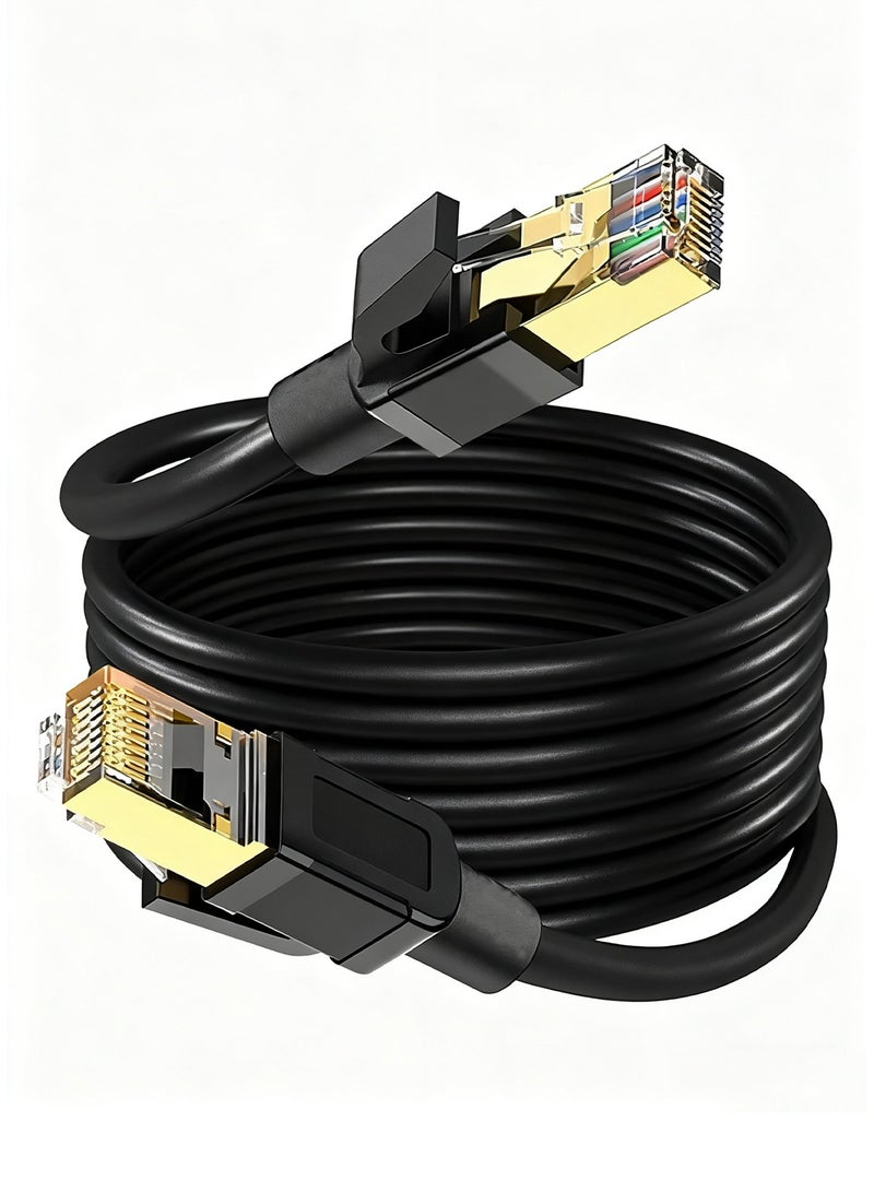 دراكلاو كابل إيثرنت Cat8 كابل شبكة RJ45 محمي كابل LAN عالي السرعة 40 جيجابت في الثانية 2000 ميجاهرتز متوافق مع أجهزة المودم/أجهزة التوجيه/موسعات WiFi/لوحات التوصيل (3 أمتار) - Image 1