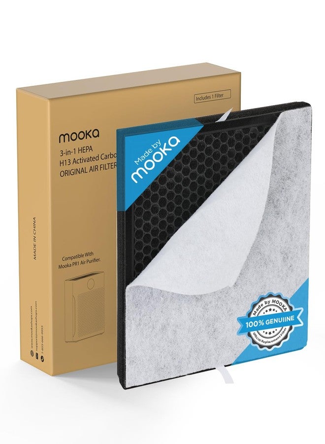 موكا فلتر بديل أصلي لجهاز تنقية الهواء Mooka Mode PR1، مزود بفلتر H13 True HEPA لأجهزة تنقية الهواء المنزلية الكبيرة التي تصل مساحتها إلى 2200 قدم مربع، مع فلتر أولي قابل للغسل، يزيل حبوب اللقاح ووبر الحيوانات الأليفة والدخان والغبار. - Image 1