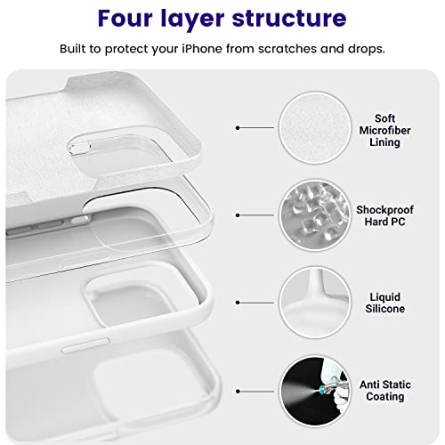 OTOFLY Designed for iPhone 14 Pro Max Case, Silicone Shockproof Slim Thin Phone Case for iPhone 14 Pro Max 6.7 inch (White) - Image 3