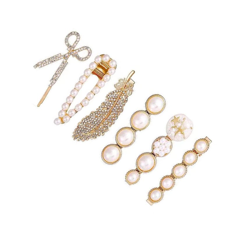 MXXGMYJ Pearls Hair Clips Pins for Women Girls Trendy Hair Barrettes for Thick Thin Hair for Birthday Gifts Bling Hairpins Headwear Barrette Styling Tools Accessories