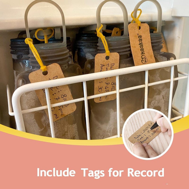 Haakaa Silicone Breastmilk Storage Bags Combo 9oz (5 Count)+ 4.4oz (5 Count), Reusable Leak Proof Breast Milk Storing Freezer Bags for Breastfeeding, BPA Free Food Grade Silicone - Image 3