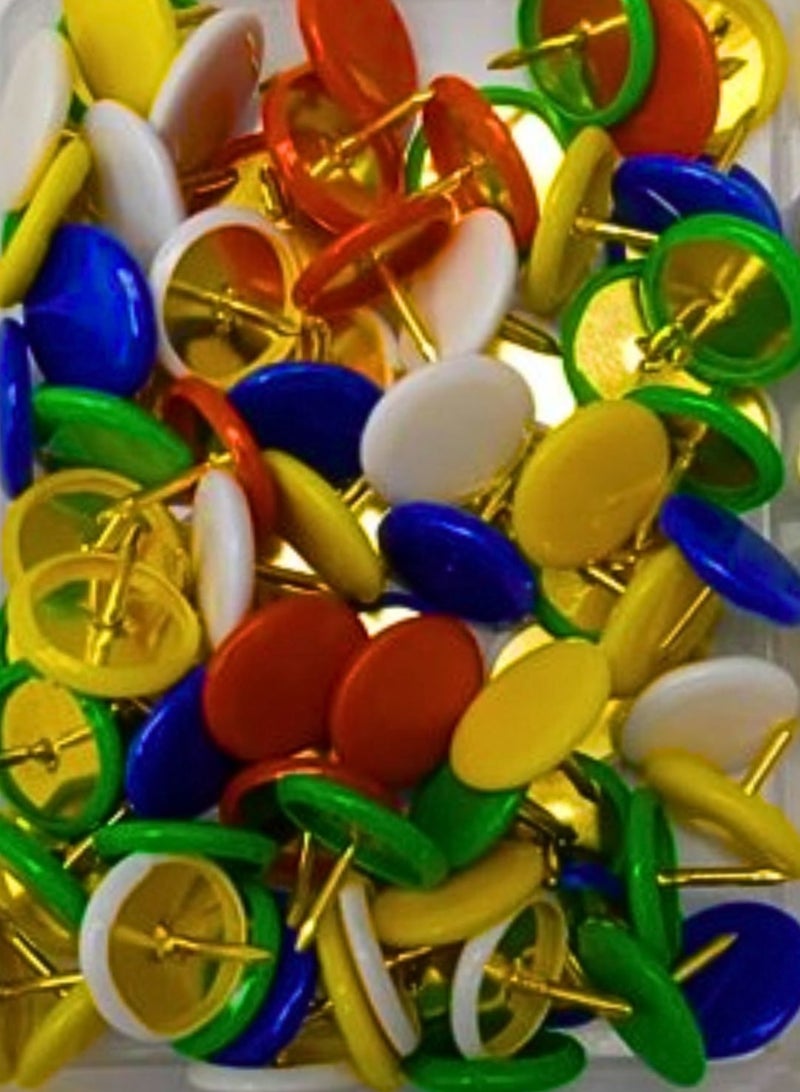 Libra دبابيس دفع بلاستيكية مزخرفة لتثبيت الإبهام على الحائط للمنزل والمدرسة والخريطة والمكتب وحائط الصور ولوحة الفلين (أبيض 80 قطعة) - Image 1