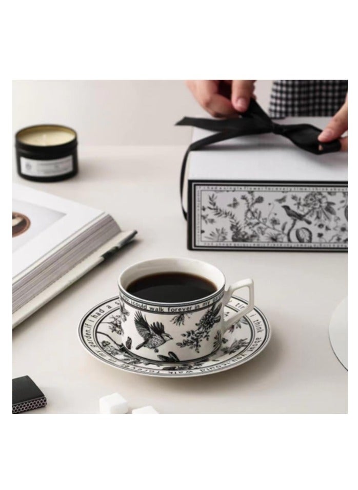 كوب قهوة مع صحون على شكل زهرة، 200 مل، طقم أكواب قهوة من الخزف الصيني مع علبة جميلة، كوب شاي - Image 4