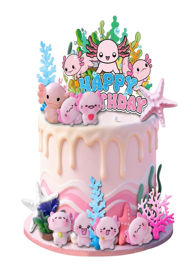 LAST HOE DOWN Axolotl Cake Topper Axolotl Birthday Decorations Ocean Cake Topper - Image 1