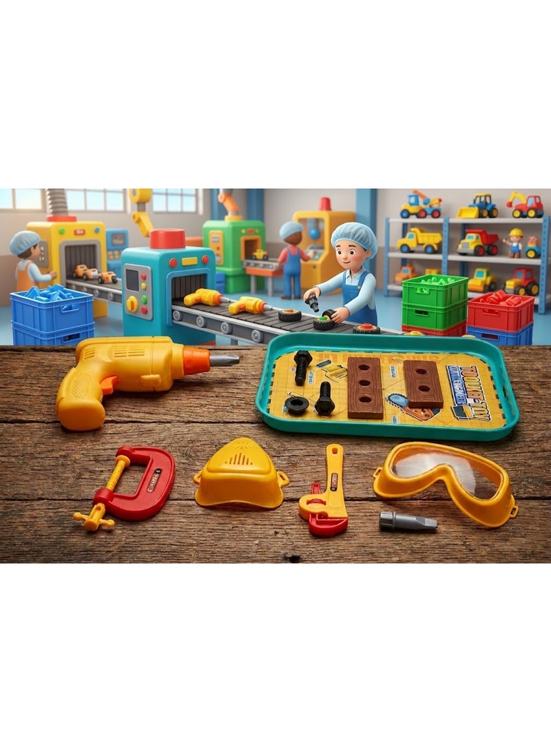 Kids Carpenter Tool Set – Educational Construction & Repair Tools with Safety Goggles - Image 1