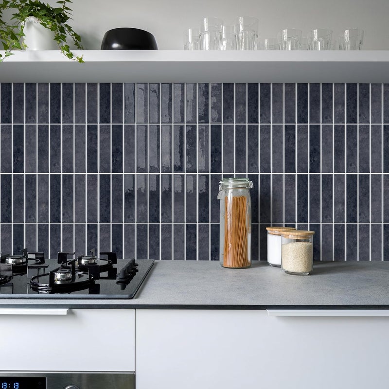 Repeated use friendly design 10 Sheet 12''x 12inch Black Gray Subway 3D Self Adhesive Wall Tile Sticker Transfers, Peel and Stick Self Adhesive Waterproof Splashback Stick on Tile Decals for Kitchen Bathroom Wall Market popular practical build - Image 5