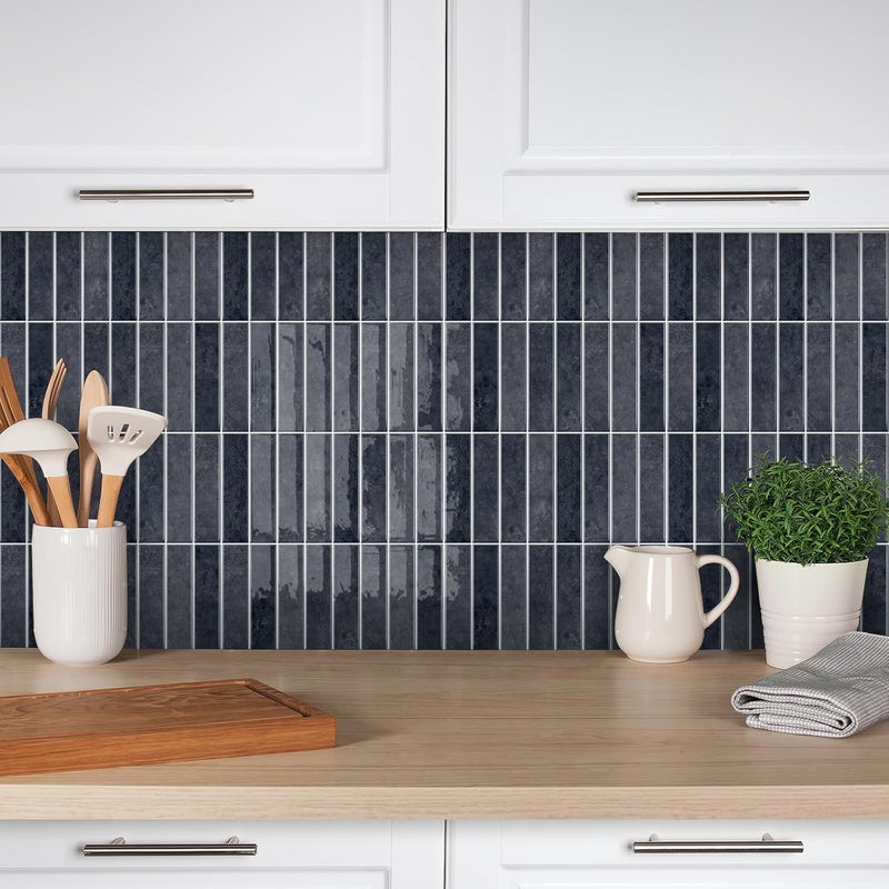 Repeated use friendly design 10 Sheet 12''x 12inch Black Gray Subway 3D Self Adhesive Wall Tile Sticker Transfers, Peel and Stick Self Adhesive Waterproof Splashback Stick on Tile Decals for Kitchen Bathroom Wall Market popular practical build - Image 2