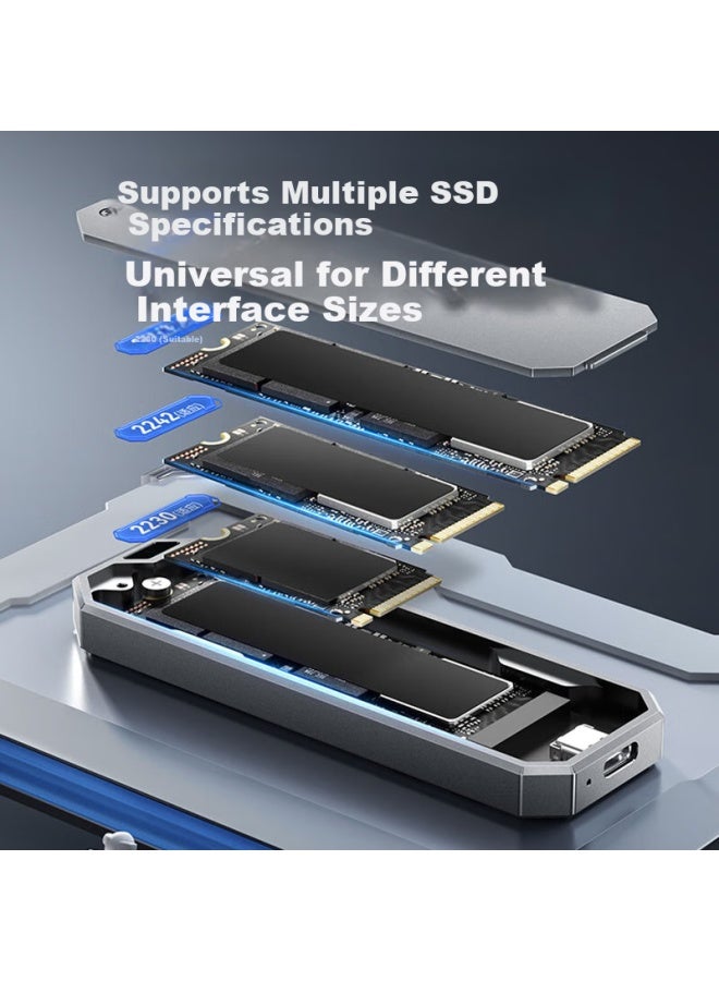 Eaget M.2 Nvme Solid State Drive Enclosure Type-c 3.2 External Hard Drive Enclosure For Laptop Apple 15 External Ssd Hard Drive External Box Aluminum Alloy Heat Dissipation - Image 2