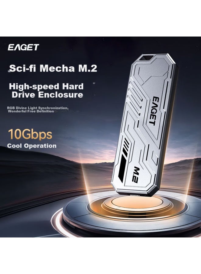 Eaget M.2 Nvme Solid State Drive Enclosure Type-c 3.2 External Hard Drive Enclosure For Laptop Apple 15 External Ssd Hard Drive External Box Aluminum Alloy Heat Dissipation - Image 1