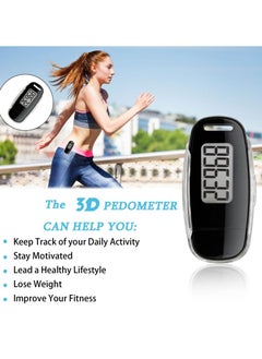 SYOSI 3D Pedometer with Clip and Strap, Simple Walking Step Counter, USB Rechargeable Accurate Step Counter, Daily Target Monitor, Exercise Time  - Image 2