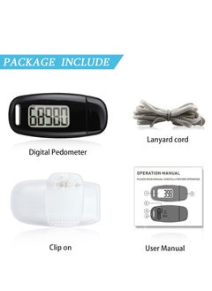 SYOSI 3D Pedometer with Clip and Strap, Simple Walking Step Counter, USB Rechargeable Accurate Step Counter, Daily Target Monitor, Exercise Time  - Image 5