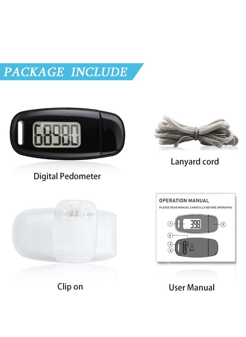 SYOSI - 3D Pedometer with Clip and Strap, Simple Walking Step Counter, USB Rechargeable Accurate Step Counter, Daily Target Monitor, Exercise Time - Image 1