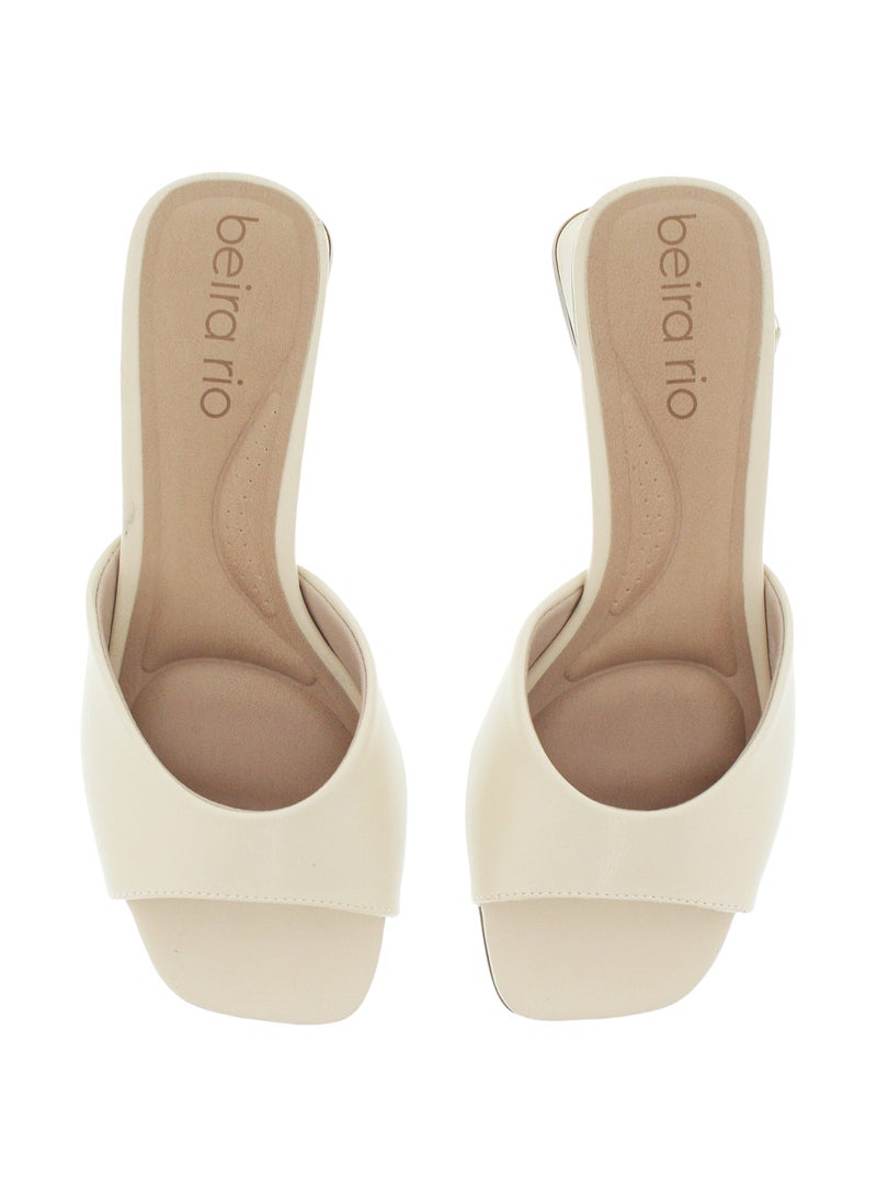 Beira Rio Ladies Low Heel Sandals Beige | Made In Brazil - Image 5