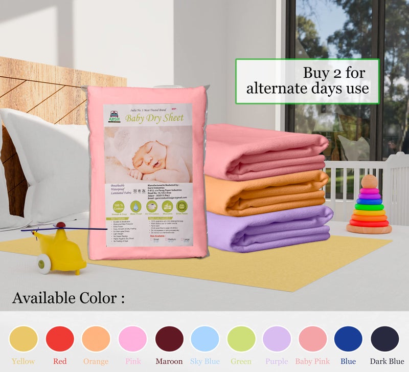 AJISH Pack of 3, Baby Bed Protector Reusable - Soft Cotton 100% Waterproof High Absorbent Faster Dry Sheet - Best for New Born Babies & Toddler Children (Large - 100X140CM) (Pink,Maroon,Purple) - Image 4