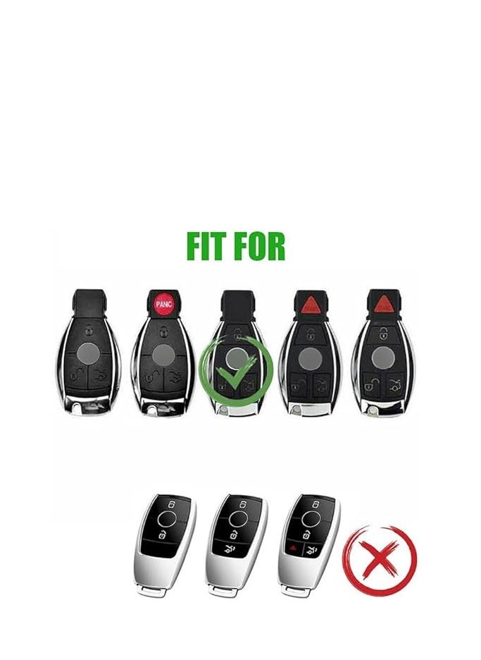 OUYoo For Mercedes Benz Key Fob Cover, Premium Soft TPU Key Case Cover Compatible with Mercedes Benz C E S M CLS CLK G Class Keyless Smart Key Fob， With a key chain.（Green）  - Image 2