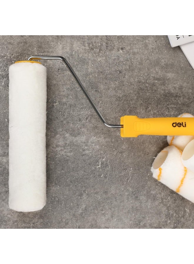 Deli 9-Inch Inner Wall Cylinder Brush - 7mm Nap for Acrylic Paint - 18mm Thick Yellow Brush with Comfortable 6.3-Inch Handle - Image 2