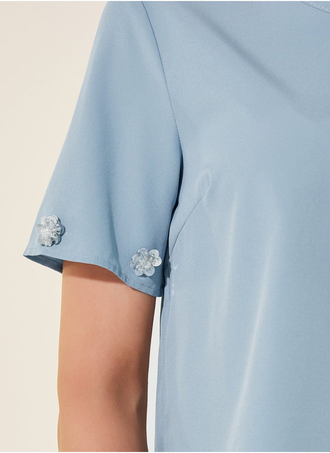 Take Two Embellished Round Neck Top and Skirt Co-Ords  - Image 4