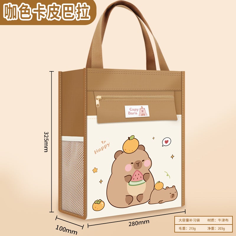 Student Handbag, Book Bag, Tutoring Bag, Tutoring School Bag, Portable Dual-Purpose Bag, Large Capacity Simple Canvas Tutoring Bag - Image 1