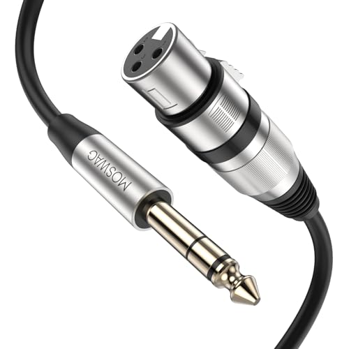 MOSWAG Microphone Cable XLR Female to 14 Speaker TRS 5M16FT Instrument Cable Mic Cable for Audio Sound Consoles Power Amplifier Mixer Microphone - Image 1