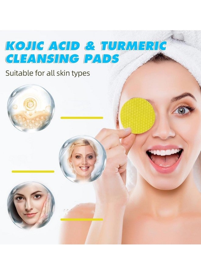 AROSHNAY Turmeric Kojic Acid and Turmeric Cleansing Pads for Face, Dark Spots, Kojic and Turmeric Cleansing Pads, Suitable for All Skin Types -60PCS (Pack of 1) - Image 3