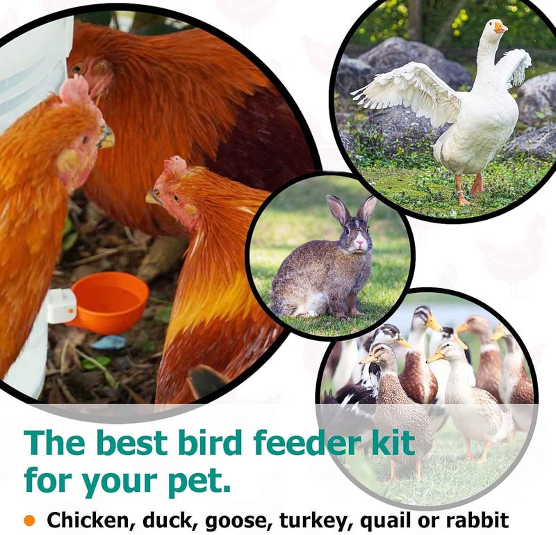 WORLEYX Large Automatic Chicken Waterer Cups, Chicken Water Feeder Suitable for , Duck, Goose, Turkey and Bunny, DIY Poultry Water Feeder Kit (2 Pack-Green) - Image 5