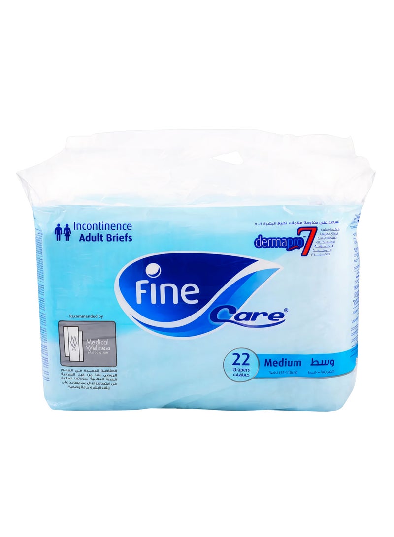 Care Incontinence Adult Diapers Breifs Medium Size 22 Diaper