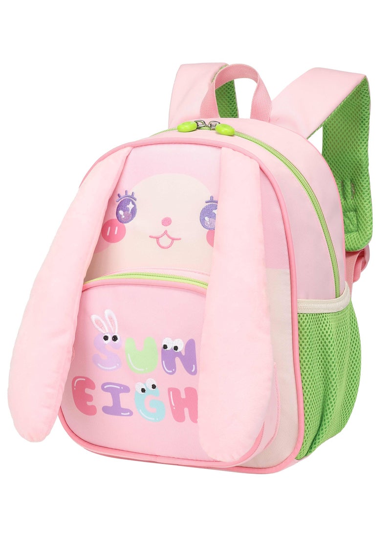 SUN EIGHT Children’s Backpack Water Resistant Light Weight Cute Puppy Cartoon Bag for Preschool Girls and Boys, SE22207, Pink - Image 1