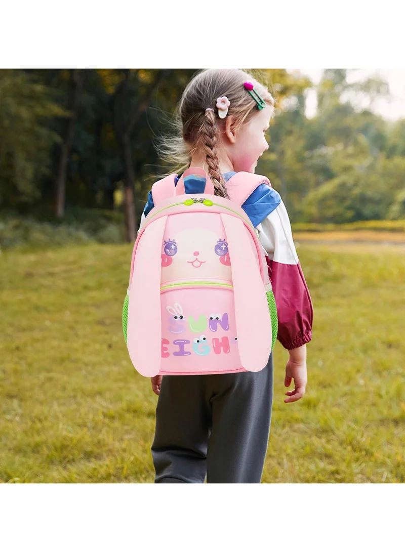 Sun Eight Childrenâ€™s Backpack Water Resistant Light Weight Cute Rabbit Cartoon Bag for Preschool Girls and Boys, SE22207, Pink