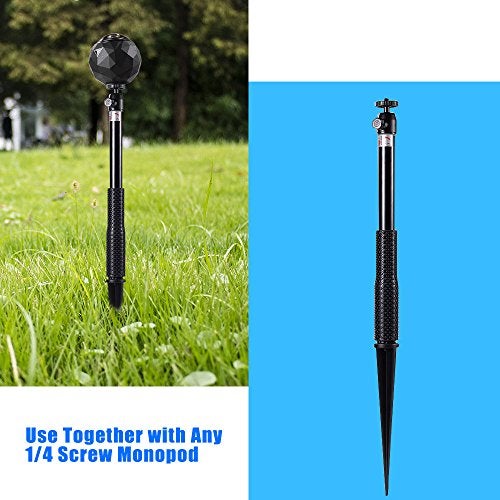 HOLACA Spike Pole Mount Ground Stake for Insta360 One R Samsung Gear 360 2017 Edition Cam,360fly 360° Cam,Ricoh Theta V SC2 M15,LG 360,Nikon Keymission 170/360&Garmin Virb 360 Cam - Image 5