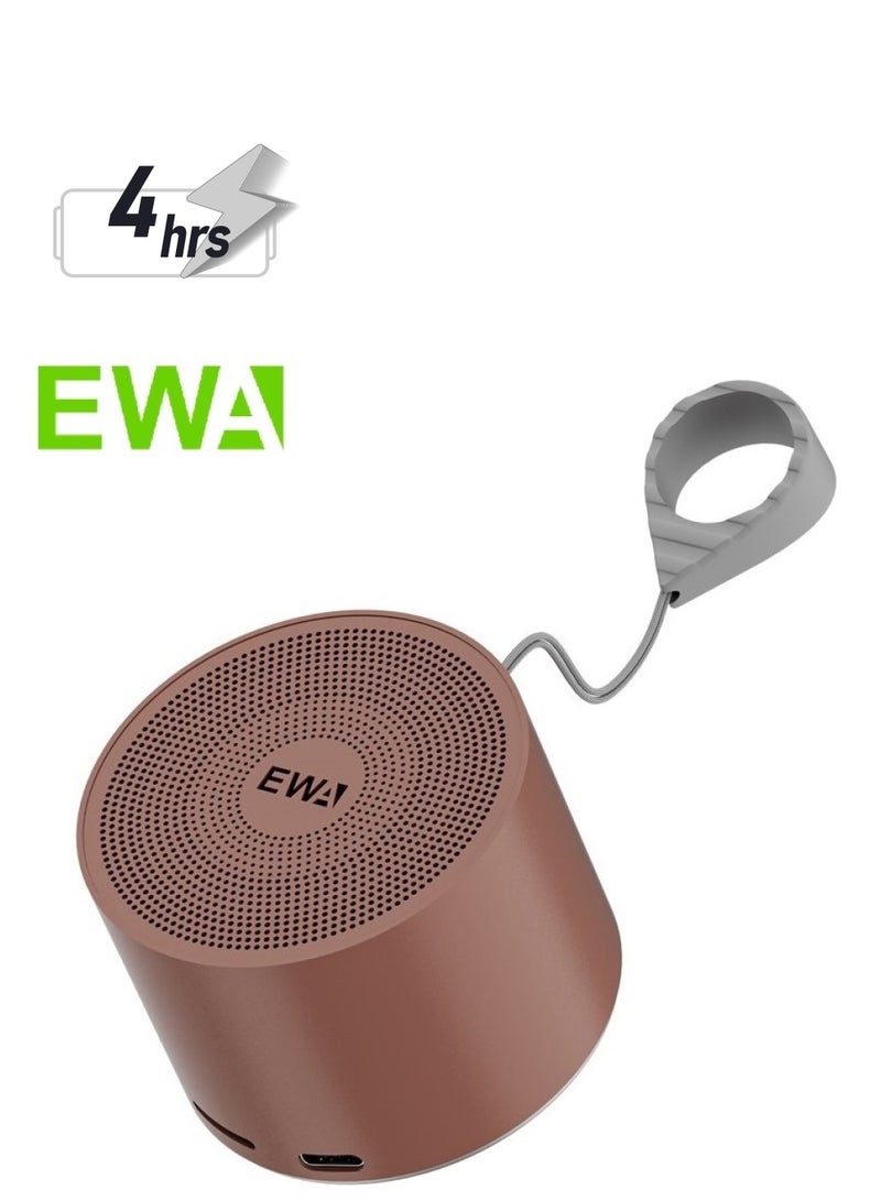 EWA مكبر صوت معدني صغير بلوتوث 5.0 مع مشعاع باس EWA A129 (بني) - Image 1