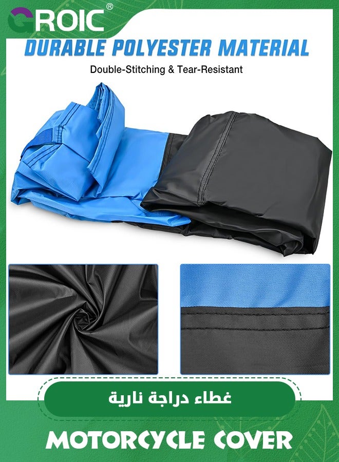GROIC 104'' Motorcycle Cover, XXX-Large Heavy Duty Motorcycle Cover Waterproof Outdoor Scooter Shelter Protection with Lock-Hole and Reflective Strips for Harley Davidson, Honda, Suzuki, Kawasaki, Yamaha - Image 4
