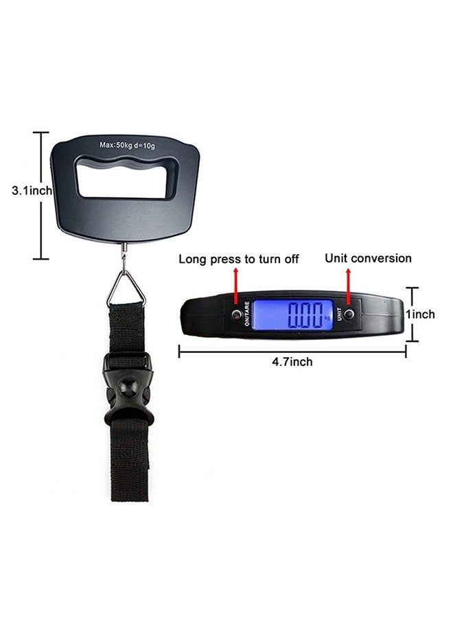 YJ Handheld Digital Luggage Weight Scale Black 50kg - Image 2