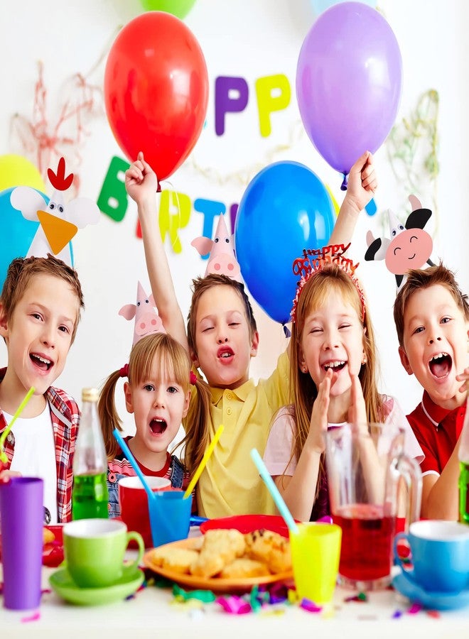 أموسفون قبعة Amosfun، 5 قطع من قبعات حفلات أعياد الميلاد للأطفال على شكل ثور وبقرة وقبعات مخروطية على شكل حيوانات المزرعة، دعائم صور DIY للأطفال الصغار وأعياد الميلاد وحفلات استقبال المولود الجديد - Image 2