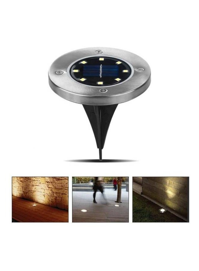 4 قطع 8 LED مصابيح أرضية شمسية، مصابيح أرضية في الهواء الطلق، مصابيح حديقة، ومصابيح شوارع صغيرة مضادة للمطر لفضية حديقة مروج  - Image 5